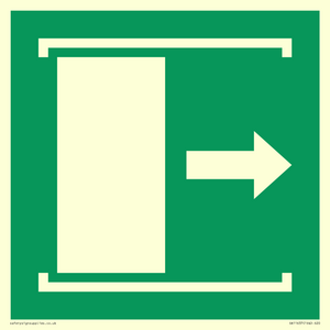 E033 safe condition door slides right to open